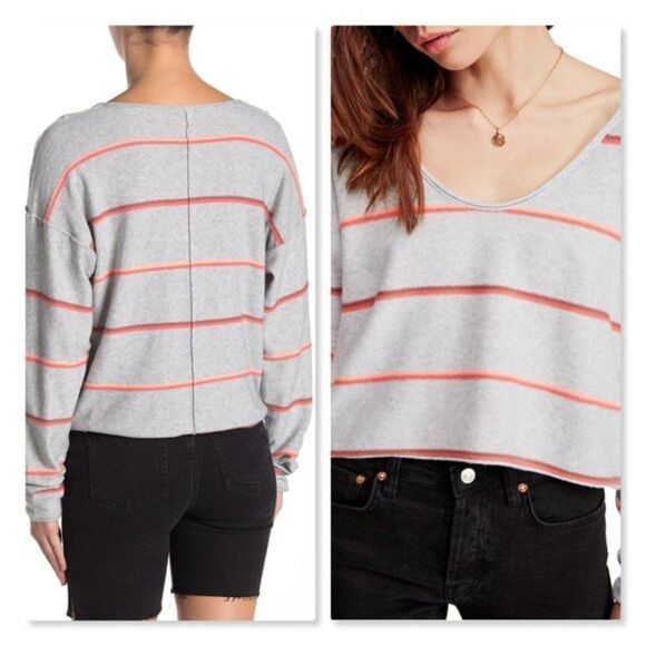 Free People Make You Mine Stripe Sweater sz XS - Picture 2 of 8